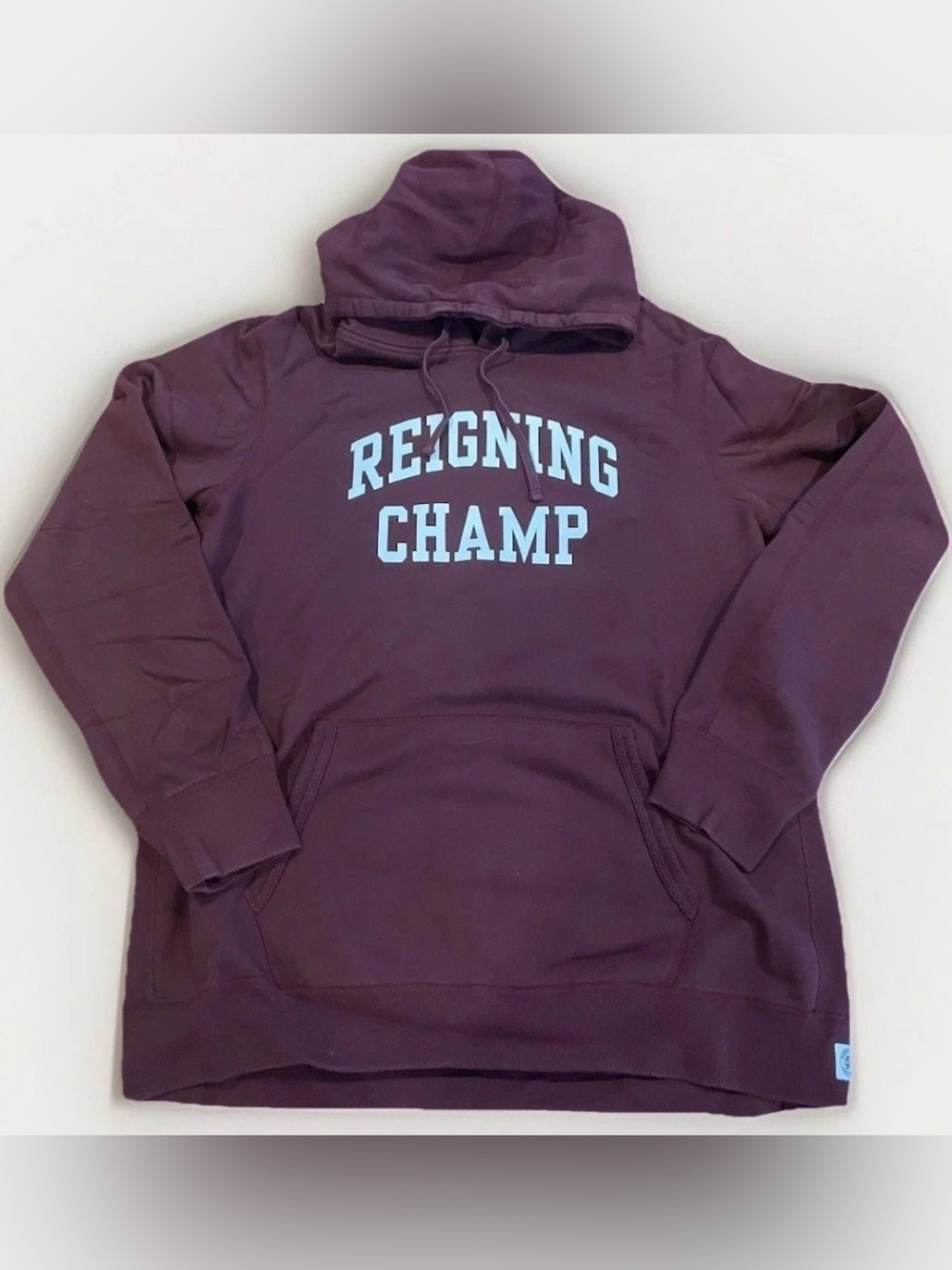 Reigning Champ Hoodie Size 2XL Heavy Weight Sweater Burgundy Gym Logo Pullover